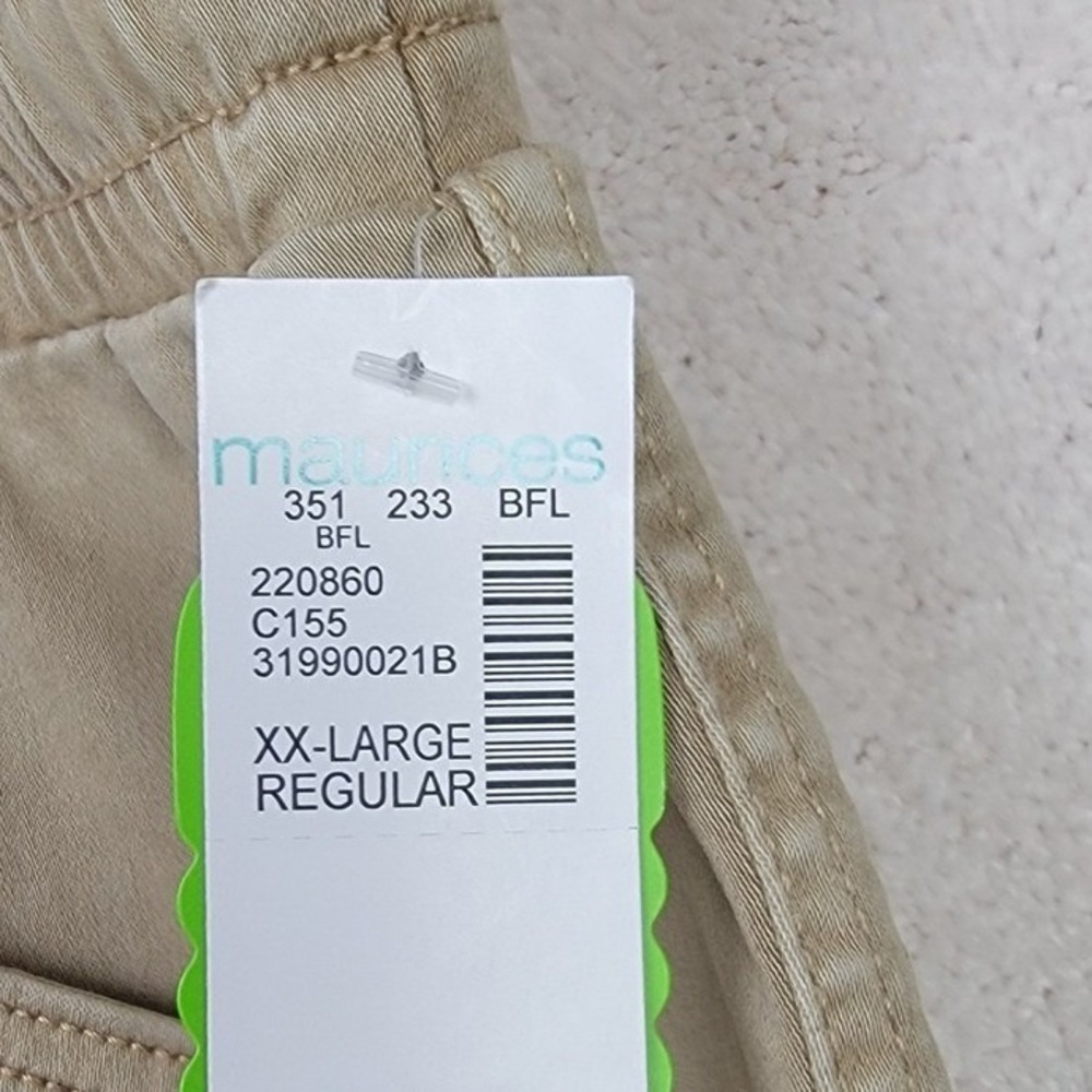 Maurices NWT Tapered Pants Womens XXL 16 18 Plus Size Tan High Rise‎ Utility - Picture 6 of 9